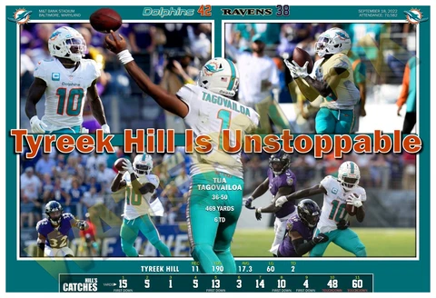 DOLPHINS TYREEK HILL IS UNSTOPPABLE 19”x13” COMMEMORATIVE POSTER Cover