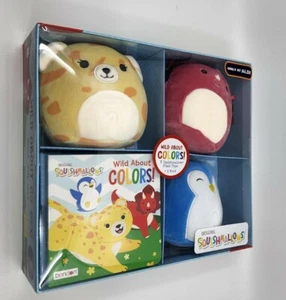 Exclusive Wild About Colors Squishmallows Cheetah Penguin Dinosaur Book Set NEW - Picture 1 of 3