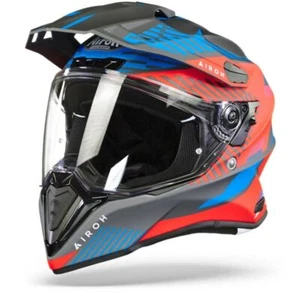 Airoh Commander Adventure ACU Gold Motorcycle Motorbike Helmet Matt Red Blue - Picture 1 of 4