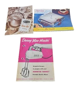 Lot Of 3 Vtg Appliance Booklets Dormey Mixer, West Bend Bean Pot, Arvin Grill - Picture 1 of 15
