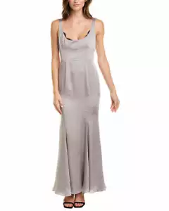 Fame And Partners Womens Gray Gown Sleeveless Scoop Neck Long Maxi Dress Size 10 - Picture 1 of 7