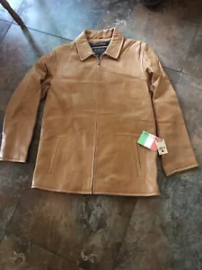 WINSON’S SOFT LAMBSKIN LEATHER TAN COLOR DRESSY FANCY COAT SIZE LARGE NWT 👀 - Picture 1 of 24
