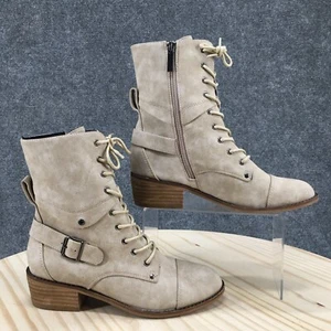 Hey Girl By Corkys Boots Womens 6 Hocus Pocus Lace Up Zip Heels Bootie Brown - Picture 1 of 20
