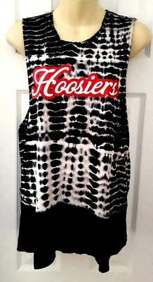 INDIANA HOOSIERS Womens T Shirt Smal Tie Dye Tank Top Workout Gym Soft Venley - Image 1 of 3