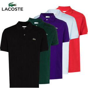 Men's Lacoste1 Mesh Short Sleeve Polo Shirt Classic Fit Button-Down T-shirt Tops