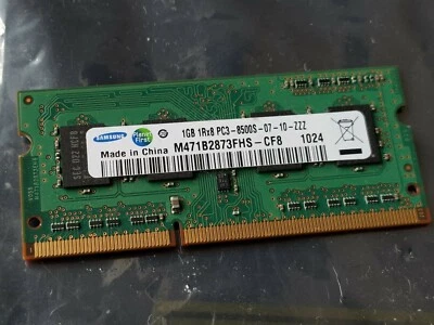 Samsung 1GB DDR3-1066MHz PC3-8500 SODIMM Laptop RAM - M471B2873FHS-CF8 - Image 1 of 2