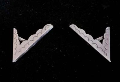 Beautiful Unique Solid 935 Argentium Silver Men's Fantastic Collar Tips - Image 1 of 4