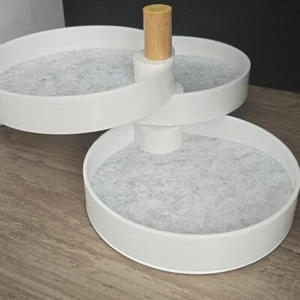 NWT The 2Bandits Tiered Catchall Tray - white with grey liner - Picture 1 of 7