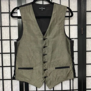 FUMAGALLI'S FORMAL VEST Metallic Gold Black Small Fun Geometric Vintage B1 - Picture 1 of 4