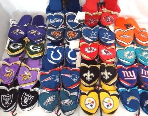 Women's NFL Love Glitter Slippers House Shoes by Forever Collectibles Cover