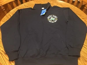 Notre Dame Fighting Irish NCAA 1/4 Zip Navy Blue Logo Sweatshirt Size Medium NWT - Picture 1 of 6