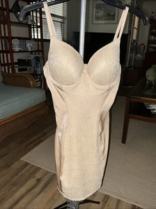 Self Expressions Shapewear by Maidenform i-Fit Slip 351 Beige W/Lace 36B - Picture 1 of 10