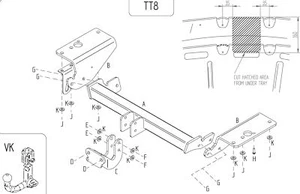 Towtrust Fixed Flange Automotive Towbar For Toyota Avensis Estate 2009-Onwards - Picture 1 of 8