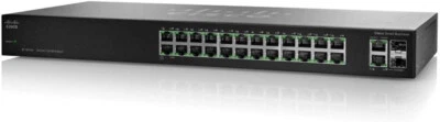 NEW Cisco SF112-24-NA Unmanaged Switch 24 Ports 10/100 - 2 SFP Mini-GBIC Uplinks - Image 1 of 2