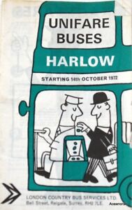 Harlow Unifair Buses Timetable 14th October 1972