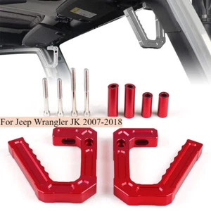 Red Aluminum Car Front Grab Handles Grip Bar New For Jeep Wrangler JK 2007-2018 - Picture 1 of 7