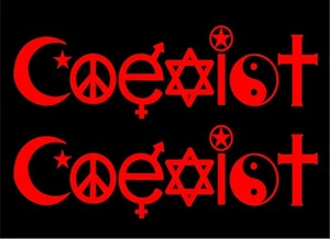 Coexist Aufkleber 2er Set Auto Fenster Vinyl Sticker Grafik - Bild 1 von 8