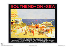 SOUTHEND ON SEA ESSEX RETRO POSTER VINTAGE RAILWAY TRAVEL ADVERTISING ART   