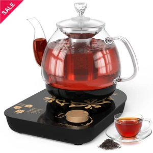 Electric Glass Tea Kettle Tea Maker w/ Temperature and Timer Programs 800W 0.8 L - Picture 1 of 7