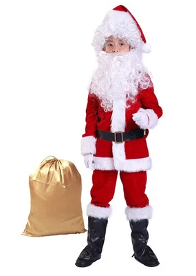 Traje de Papá Noel de lujo para niños Disfraz de Navidad, Disfraz de Halloween para niños... Foto 1 de 4