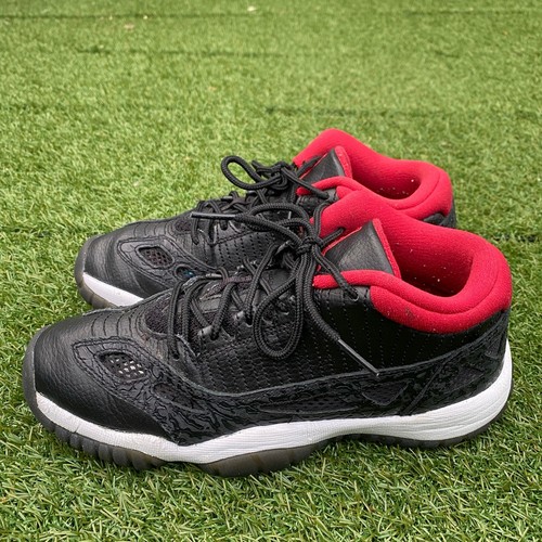 Air Jordan 11 IE Low Youth retrò nero rosso 2011 4 5 anni 306006 001