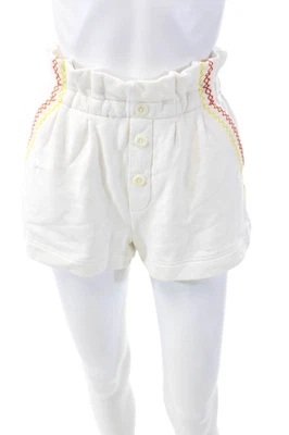 Something Navy Women's Paper Bag Waist Pocket Casual Shorts Cream Size XS - Image 1 of 4