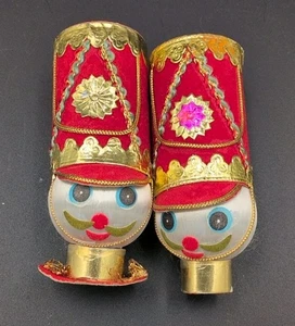 Vintage Christmas Red Toy Soldier Pixie Elf Ornaments Made in Japan - Picture 1 of 12