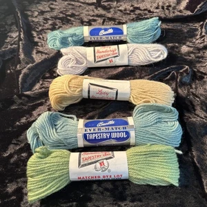 (Lot of 6)Vtg Bucilla/Lady Tapestry Wool 5 Skeins, Virgin Wool Assorted - Picture 1 of 7
