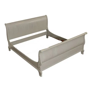 Ethan Allen Vintage Country French IVORY Queen Solid Maple Sleigh Bed Local P/U - Picture 1 of 6