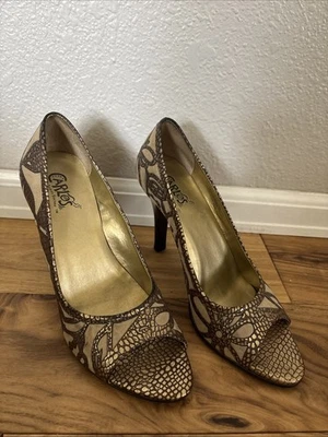 Sapatos de Salto Carlos Santana Redemption Feminino Tamanho 7.5 M Dourado Salto 3 Polegadas - Imagem 1 de 4