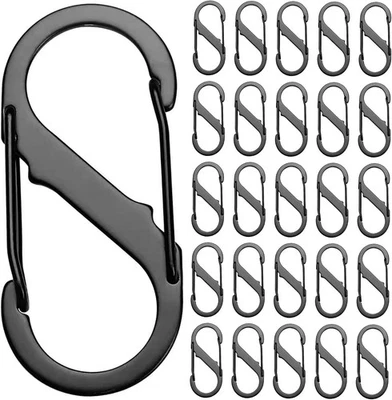 BRANDED SZXMDKH 25 Stück S Karabiner - Metall Doppelkarabiner - 8 Förmiger Karabine K