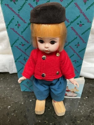 "Muñeca Madame Alexander Netherlands Boy #577 Restrung 8"" con zapatos de madera" Foto 1 de 4