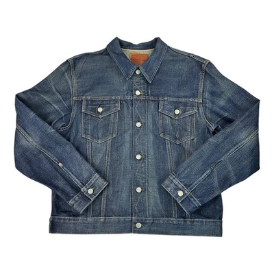 Chaqueta Doble RL RRL Ralph Lauren Durango Ribete Denim Trucker Chore Para Hombre’s XL Foto 1 de 4