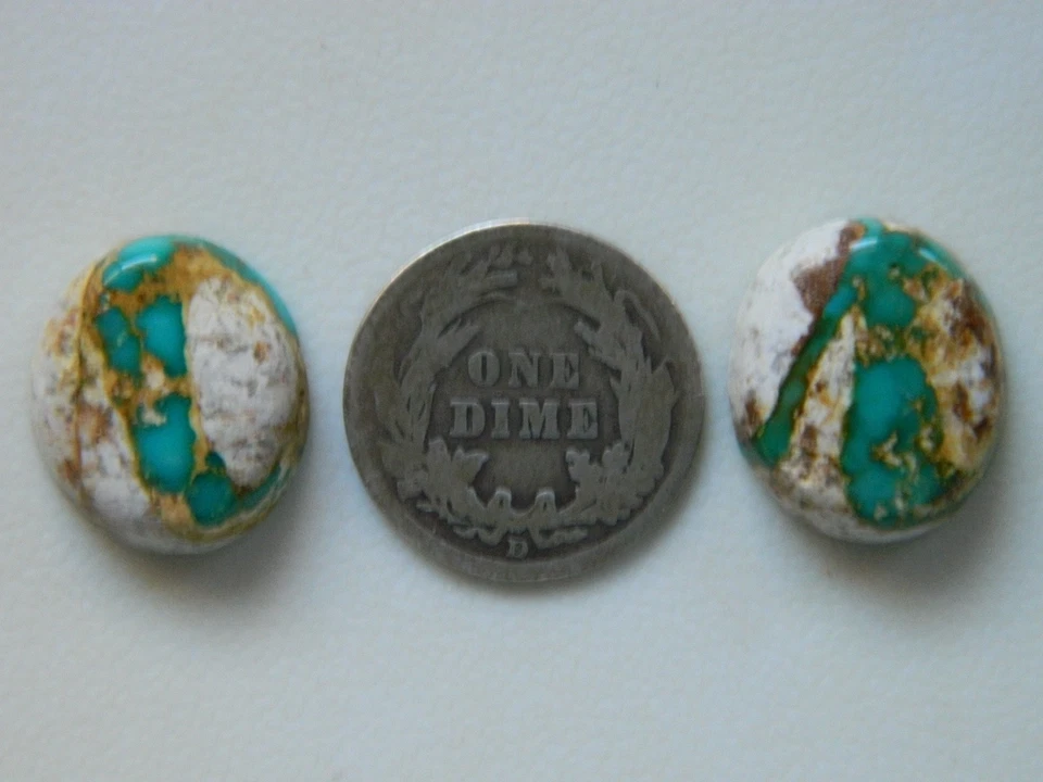 Natural Nevada Stone mountain ribbon turquoise  cabochon set - Image 1 of 1
