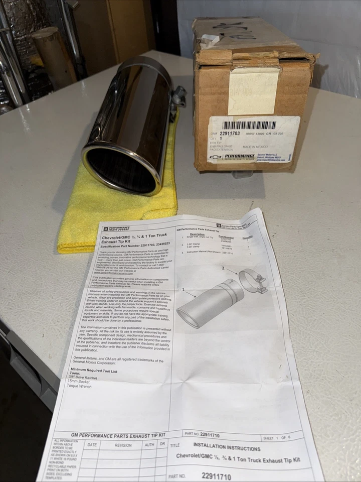 通用零件 Chrome 排气加长尖雪佛兰/吉姆西 2010 - 2017 6.0 L96 全新 — 第 1/4 张图片