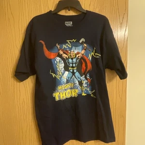 Herren Marvel Mighty Thor T-Shirt Graphic Gr. Large Navy Blau - Bild 1 von 4