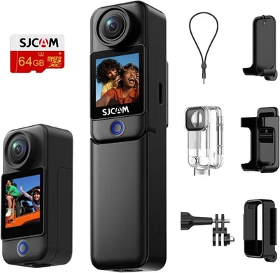 SJCAM C300 4K Pocket Action Camera,7H Power,Dual Touch Screen,170°FOV Black  - Image 1 of 4