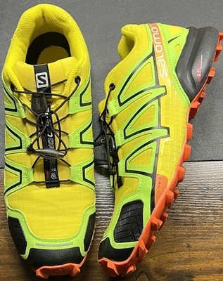 Salomon Speedcross 4 Amarillo Neón Naranja Trail Running Quicklace Para Hombres 11 EE. UU. Foto 1 de 4