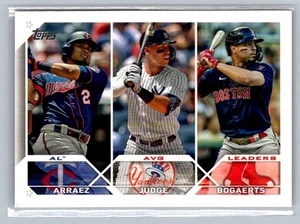 2023 Topps #289 AL Avg Leaders (Luis Arraez / Aaron Judge / Xander Bogaerts) - Picture 1 of 2