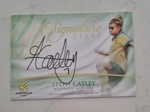 Steph Catley 2015/16 Soccer Australia Matildas Signed Auto Card Arsenal Football - Bild 1 von 2