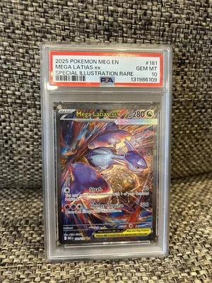 2025 POKEMON MEGA EVOLUTION SPECIAL ILLUSTRATION RARE #181 MEGA LATIAS EX PSA 10 - Image 1 of 2