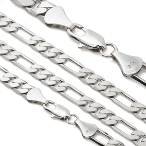 Figarokette Halsreif 925 Silber vergoldet 8 mm 20" Hip Hop Mode für Herren & Damen - Bild 1 von 7