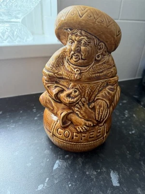Vintage 1960s SADLER Man Treacle Glazed Ceramic Coffee Caddy Storage pot - Image 1 of 4