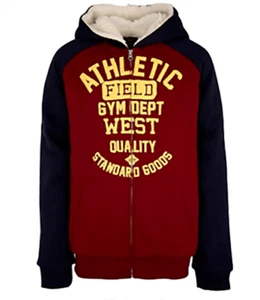LEE Youth Boys' Sherpa Lined Full Zip Hoodie Jacket (Tawny Port, SML 7/8 ) - Picture 1 of 4