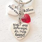 Sister In Law Gift Of Love You Are Always In My Heart Silver Charm Keychain