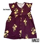 3xl LuLaRoe Heidi Baby Doll Dress HACCI Sweater Fabric Floral Burgundy Fit 26/28
