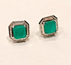 Süße satte grüne Smaragd Ohrringe Sterlingsilber Handarbeit Schmuck Geschenkideen - Bild 1 von 13