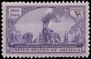 US Stamp #922 - 1944 3¢ First Transcontinental Railroad, EzGrade™ F/VF, MHR, OG - Picture 1 of 3