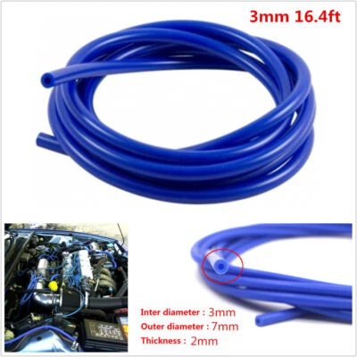 3mm Silicone Vacuum Tube Hose Air Water Coolant Oil Turbo Silicon Pipe Tubing 5M - Image 1 of 4