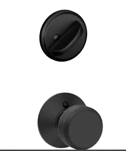 Schlage F59-BWE Bowery Single Cylinder Interior Pack - Exterior - Black - Picture 1 of 4